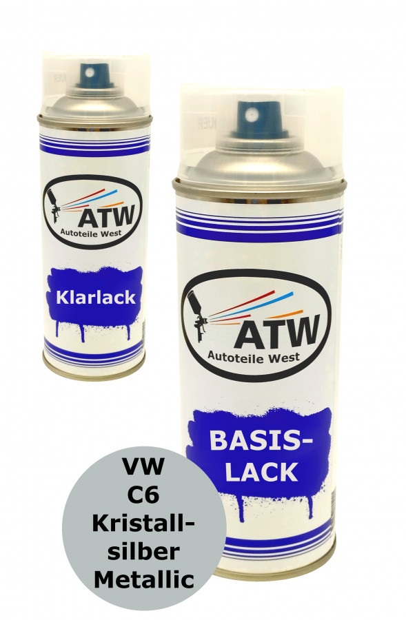 Autolack für VW C6 Kristallsilber Metallic +400ml Klarlack Set